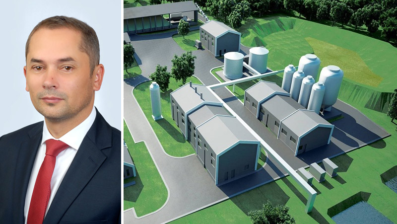 Wójt gminy Lubaczów i wizualizacja projektowanej infrastruktury Kopalni Siarki Basznia